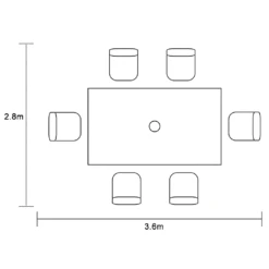 Hartman Vienna 6 Seat Rectangular Dining Set In Xerix / Slate -Cheap Hozelock || Kettler || Bosch Store vienna 6 rect footprint giant