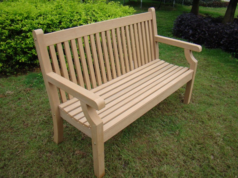 Sandwick Winawood 3 Seater Wood Effect Garden Bench - Teak Finish 1 Sandwick Winawood 3 Seater Wood Effect Garden Bench - Teak Finish